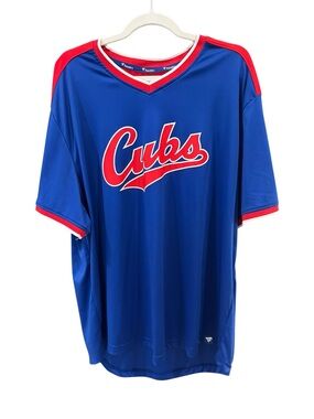 Fanatics Chicago Cubs Men’s 2XL Blue V-Neck Jersey Shirt